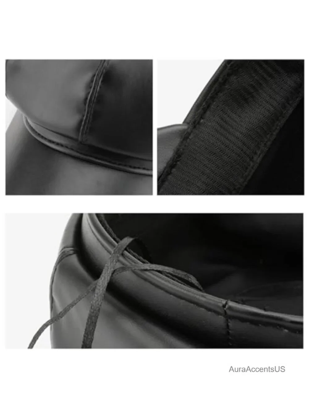 8 Panel Newsboy Cap PU Leather Visor Beret Cabbie Hat Womens Vintage Style
